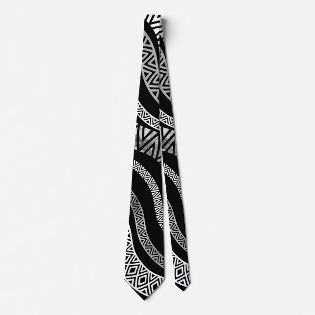 Gewelltes Stammes- ethnisches Boho Muster Krawatte (Vorderseite)