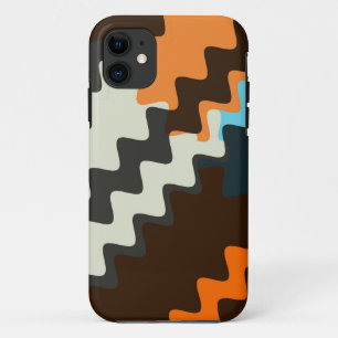 Gewelltes Streifen-Muster Retro grauer Case-Mate iPhone Hülle