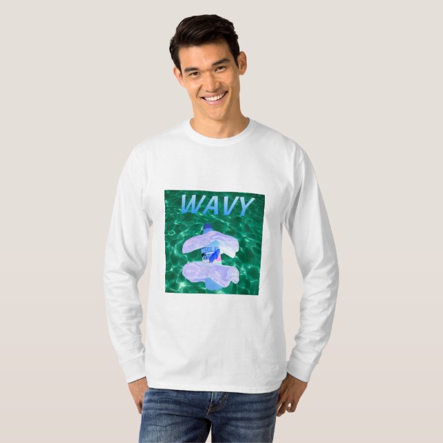 Gewelltes Vaporware Crew-Hals Sweatshirt T-Shirt (Vorne ganz)