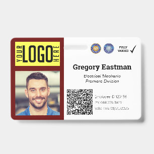 Gewerbe-QR-Code-Foto-ID rotes Abzeichen Ausweis