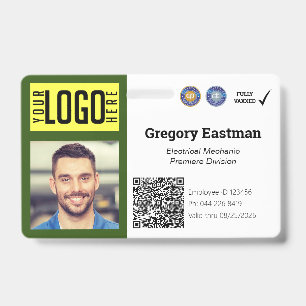 Gewerbetreibender Foto-ID-Impfstoff-QR-Code Grünes Ausweis