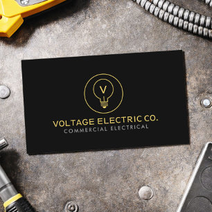 Gewerblicher Elektriker Professional Black Visitenkarte