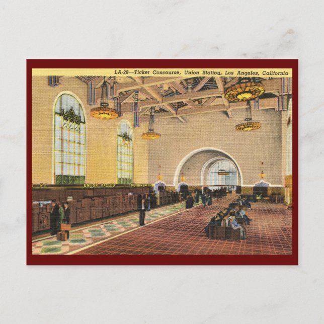 Gewerkschaft Bahnhof Los Angeles Vintag Postkarte (Vorderseite)