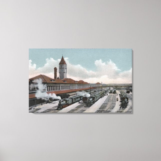 Gewerkschaft-Depot-Eisenbahn Nordseite Leinwanddruck (Vorderseite)