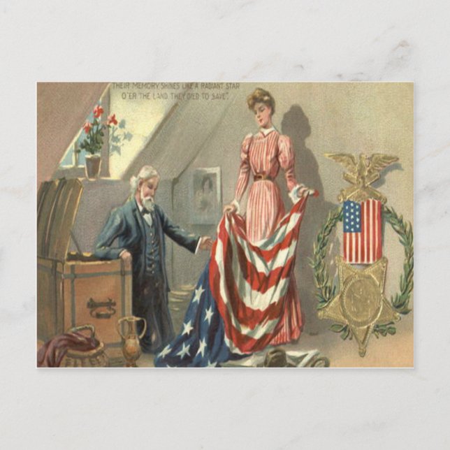 GEWERKSCHAFT der US-Flagge Ziviler Krieg Postkarte (Vorderseite)