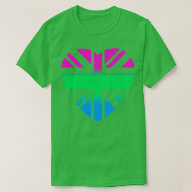 Gewerkschaft Dritte Kultur Herz rosa Grün Blau T-Shirt (Design vorne)