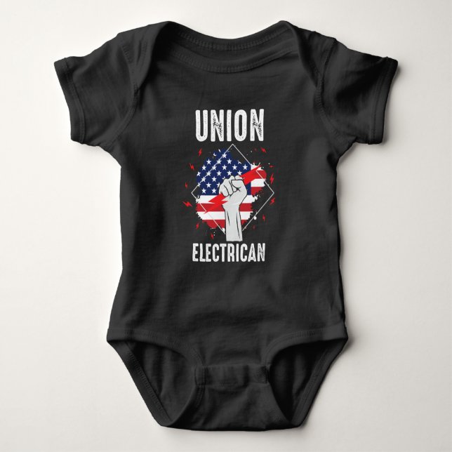 Gewerkschaft Electrical US Remüde American Husband Baby Strampler (Vorderseite)
