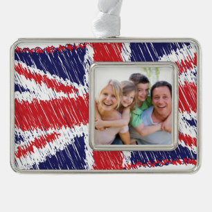 Gewerkschaft-Flag mit Scribbled Rahmen-Ornament Silber