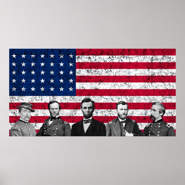 Gewerkschaft Helden und die amerikanische Flagge Poster (Vorne)