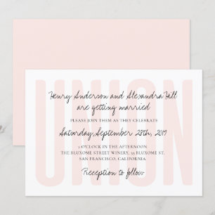Gewerkschaft Hochzeit Einladung // Blush