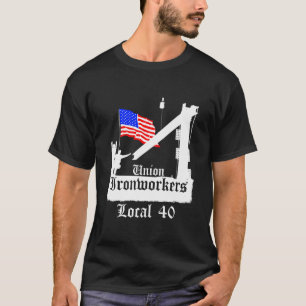 Gewerkschaft Ironworker Local 40 American Flag Ny T-Shirt