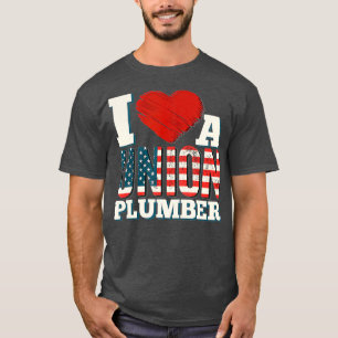 Gewerkschaft Klempner Mitglied Patriotische Amerik T-Shirt