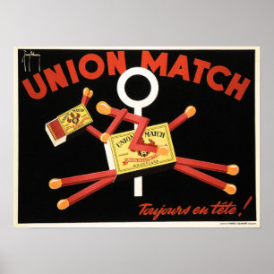 GEWERKSCHAFT MATCH Brussels Belgien Match Sticks A Poster