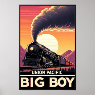 Gewerkschaft Pacific Big Boy Vintag Train Poster