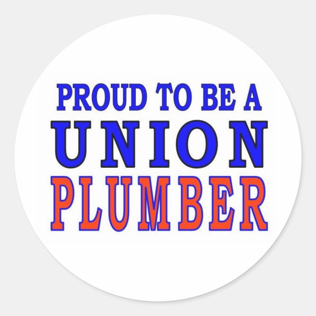 GEWERKSCHAFT PLUMBER RUNDER AUFKLEBER (Vorderseite)