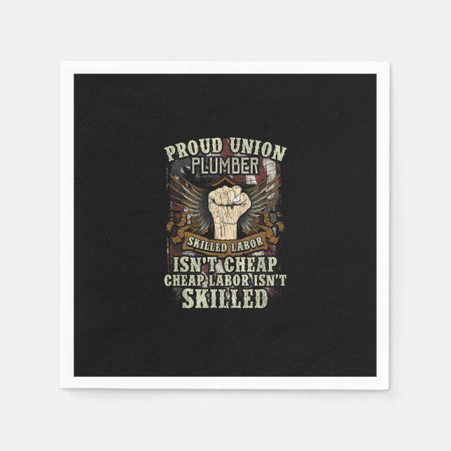 Gewerkschaft Plumber Shirt Proud qualifizierte Arb Serviette (Vorderseite)