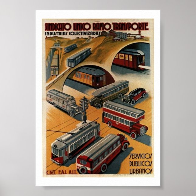 Gewerkschaft-Poster für den öffentlichen Verkehr Poster (Vorne)