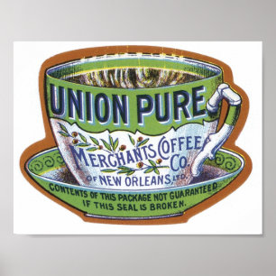 Gewerkschaft Pure Merchant's Coffee Label Poster