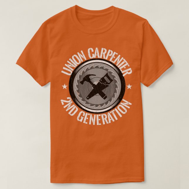 Gewerkschaft Retro-Zimmerleute Not leidender Holza T-Shirt (Design vorne)