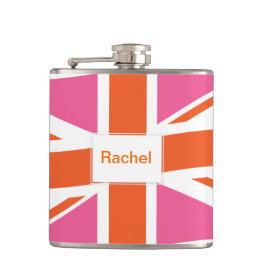 Gewerkschaft Rosa und Orange Flachmann