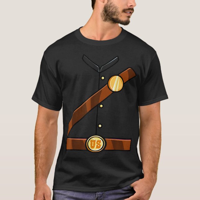 Gewerkschaft Soldier Kostüm Halloween Ziviler Krie T-Shirt (Vorderseite)