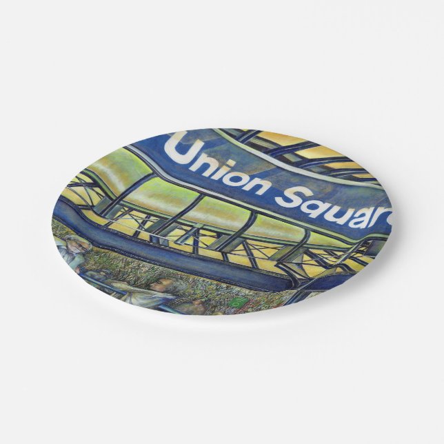 Gewerkschaft Square Pappteller (Schrägansicht)