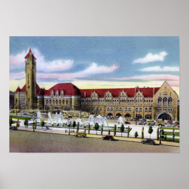 Gewerkschaft St. Louis Missouri und Brunnen Poster (Vorne)