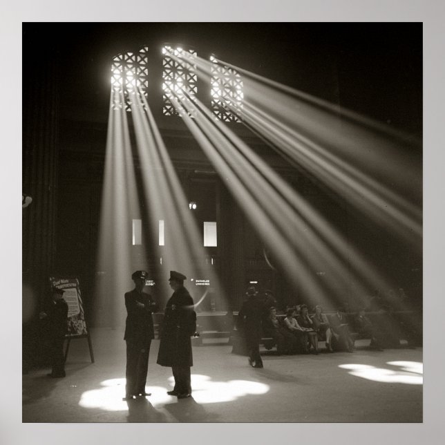 Gewerkschaft Station Chicago, 1943. Vintages Foto Poster (Vorne)