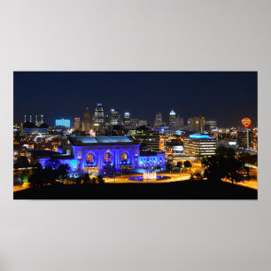 Gewerkschaft Station in Blue, Kansas City (19x10) Poster