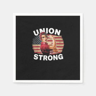 Gewerkschaft Strong - Labour Day Messy Bun USA Fla Serviette