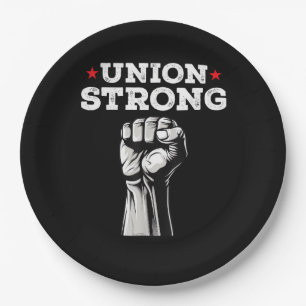 Gewerkschaft Strong Pro Gewerkschaft Worker Labour Pappteller