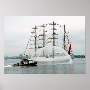 Gewerkschaft und Feuerboot Poster