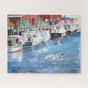 Gewerkschaft Wharf Portland, Maine Watercolor