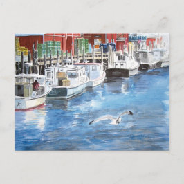 Gewerkschaft Wharf Portland, Maine Watercolor Postkarte