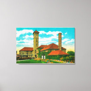 Gewerkschafts-Depot-Eisenbahn-Station in Portland, Leinwanddruck