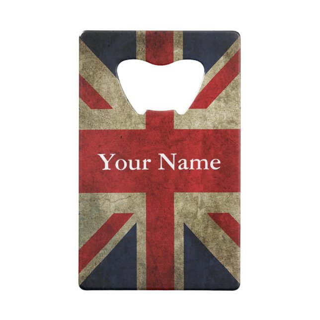 Gewerkschafts-Jack-BRITISCHE britische Flagge von Kreditkartenflaschenöffner (Rückseite)