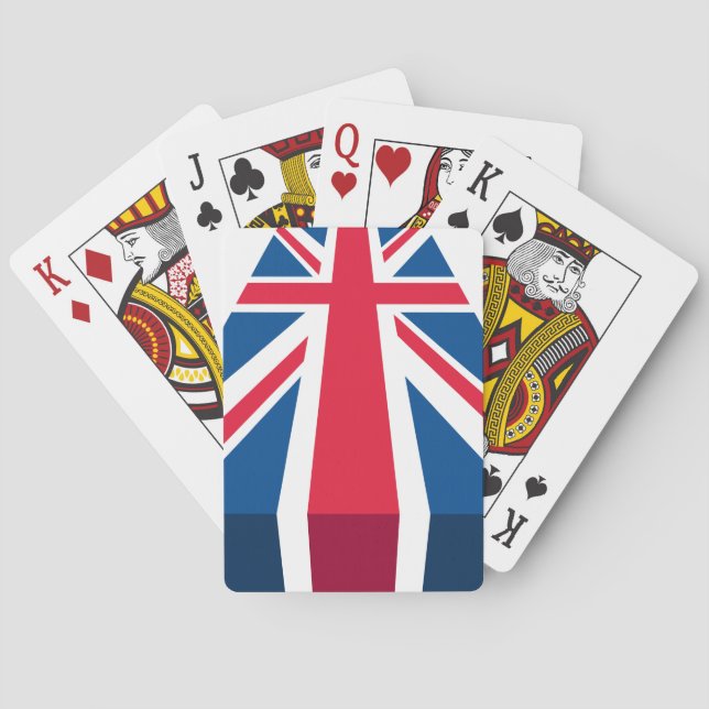 Gewerkschafts-Jack, britische Flagge in 3D Spielkarten (Rückseite)