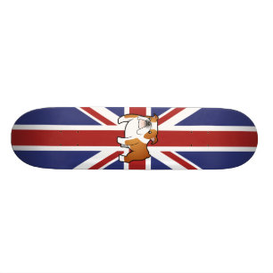 Gewerkschafts-Jack-Cartoon-Englisch-Bulldogge Skateboard
