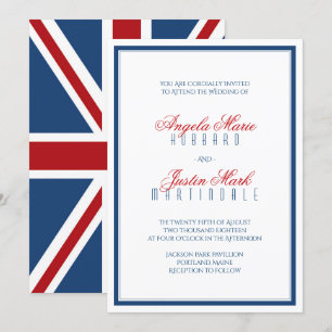 Gewerkschafts-Jack-Flaggen-patriotische Hochzeit Einladung