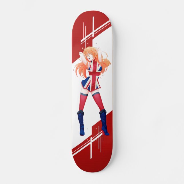 Gewerkschafts-Jack Manga Mädchen kleidete in der Skateboard (Vorderseite)
