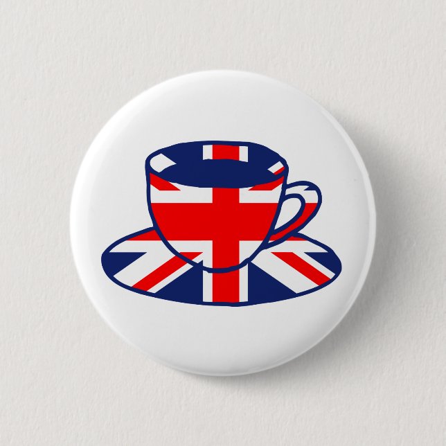 Gewerkschafts-Jackflagge Teacupkunst Button (Vorderseite)