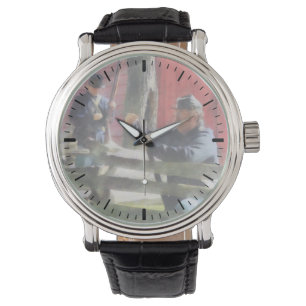 Gewerkschafts-Soldat-Laden-Gewehr Armbanduhr