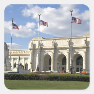 Gewerkschafts-Station in Washington, DC Quadratischer Aufkleber