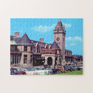 Gewerkschafts-Stationsfünfziger jahre Puzzlespiel