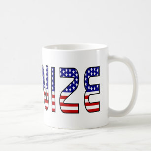 Gewerkschaftsbildung in USA-Flaggenfarben Kaffeetasse