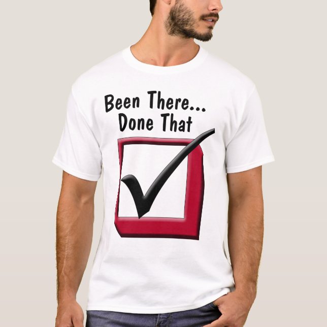 Gewesen dort, getan dem! Großer roter Karo-Kasten T-Shirt (Vorderseite)
