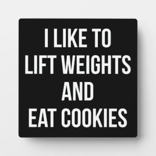 Gewicht heben und Cookies essen - Lustiges Trainin Fotoplatte