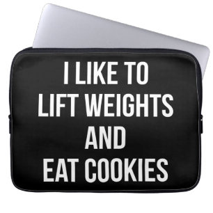 Gewicht heben und Cookies essen - Lustiges Trainin Laptopschutzhülle
