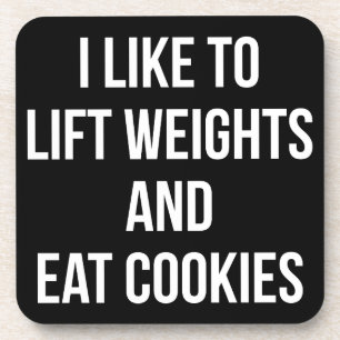 Gewicht heben und Cookies essen - Lustiges Trainin Untersetzer