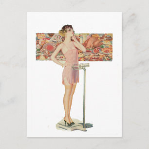 Gewicht in Vintage-Illustration Postkarte